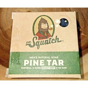 Dr. Squatch Pine Tar Bar Soap All Natural With Heavy Grit 5oz NIB